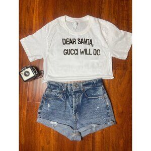 Dear Santa, Gucci Will Do White Crop Top